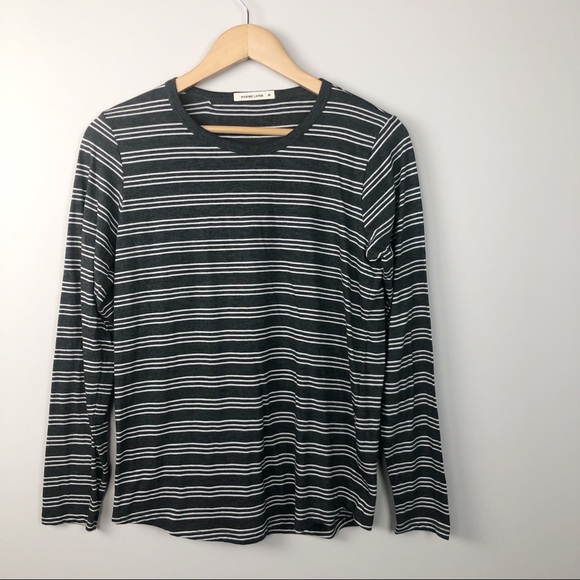 Gray Striped Long Sleeve Tee 
